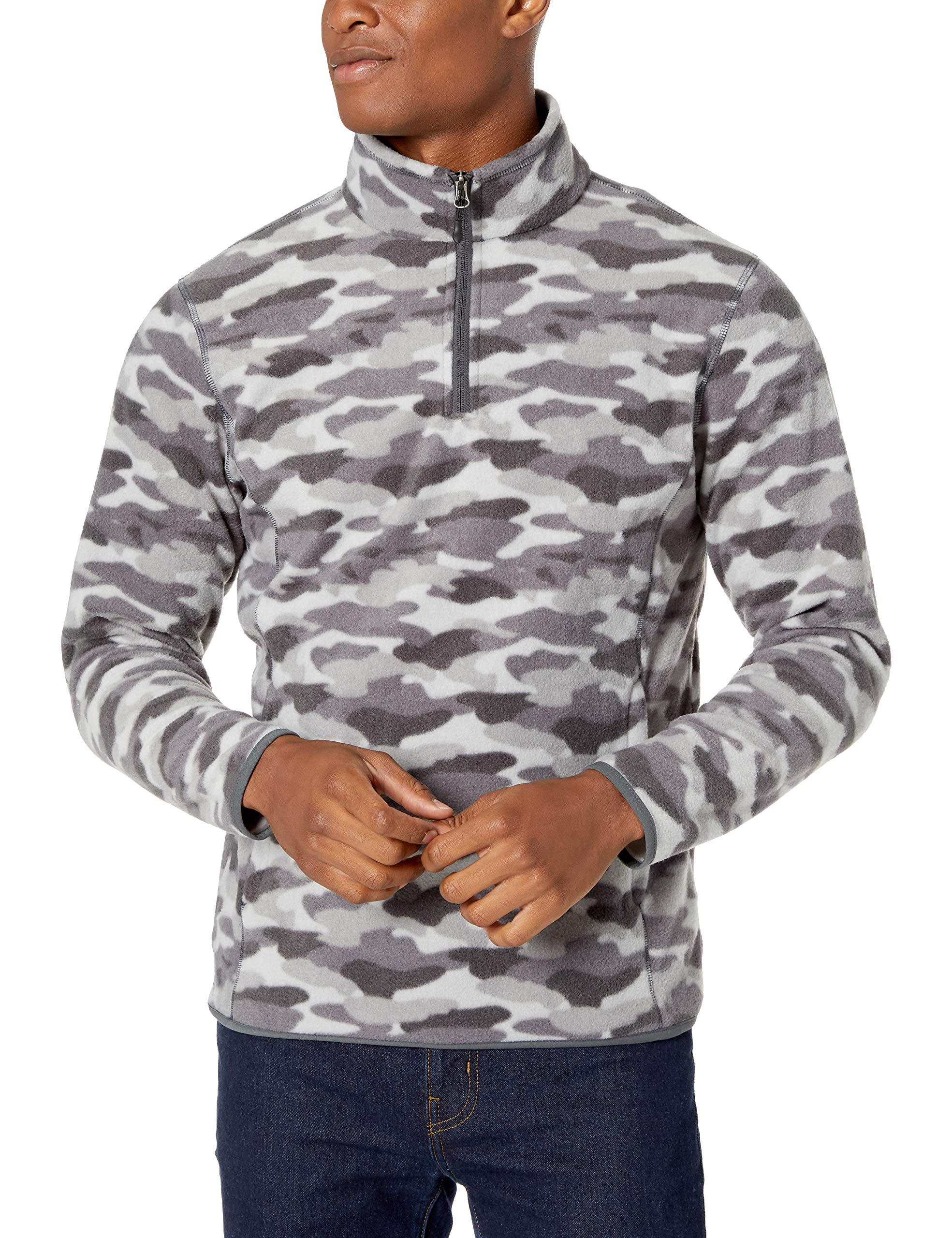 Amazon Essentials Quarterzip Polar Fleece Jacket in Grey Camo (Gray