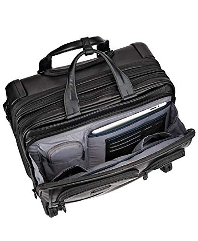 Tumi Alpha 2 Carryon Wheeled Leather Laptop Deluxe Brief Briefcase