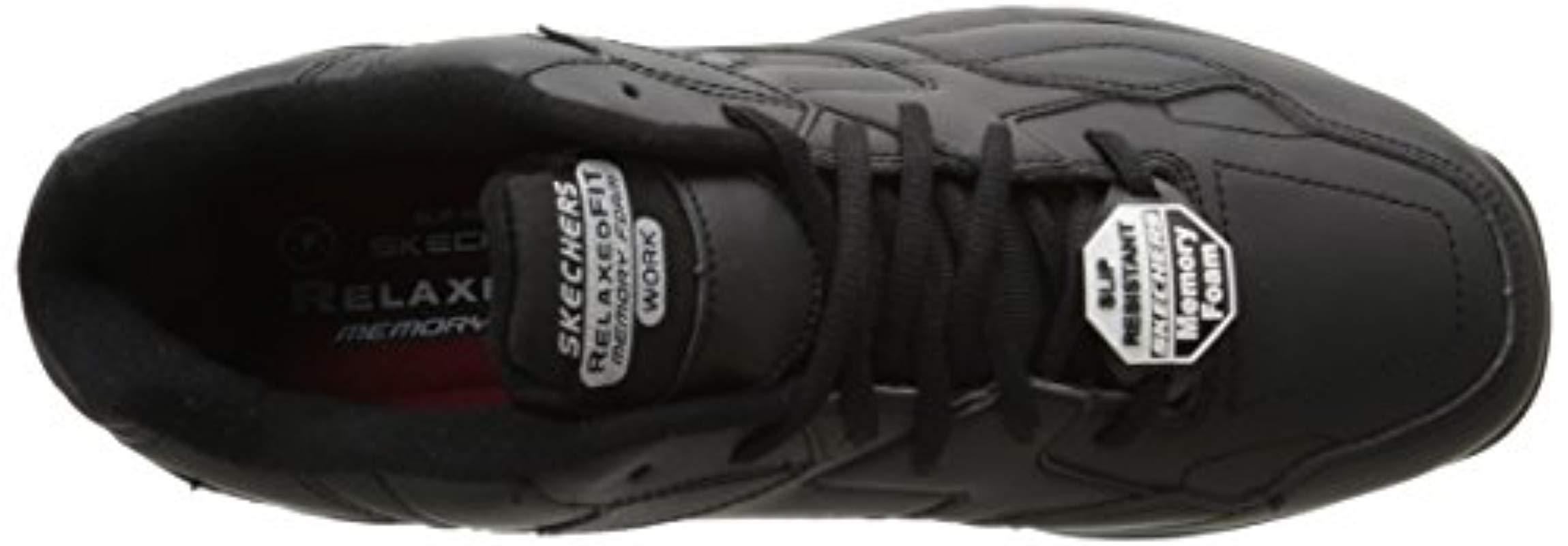 Skechers For Work Felton Slip Resistant Relaxedfit Work Shoe in Black