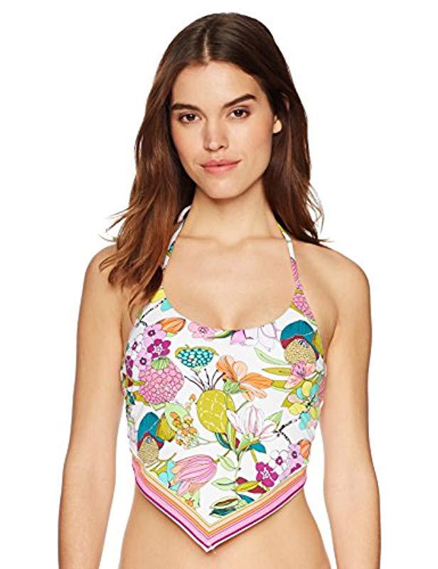 Trina Turk Halter Handkerchief Tankini Swimsuit Top | Lyst