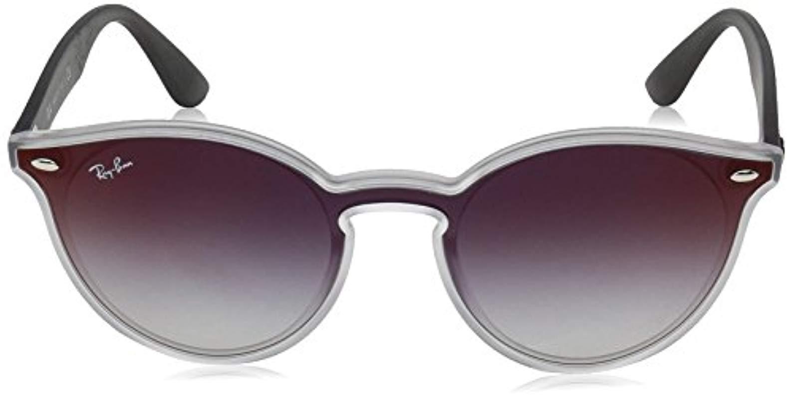 Ray-Ban Rb4380n Blaze Round Sunglasses, Matte Transparent/grey Gradient  Mirror, 37 Mm in Gray | Lyst