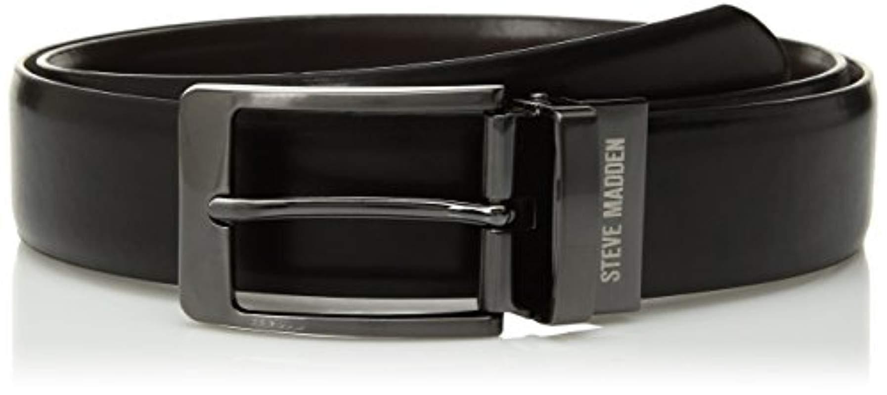 Steve Madden Mens Dress Casual Every Day Reversible Leather Belt