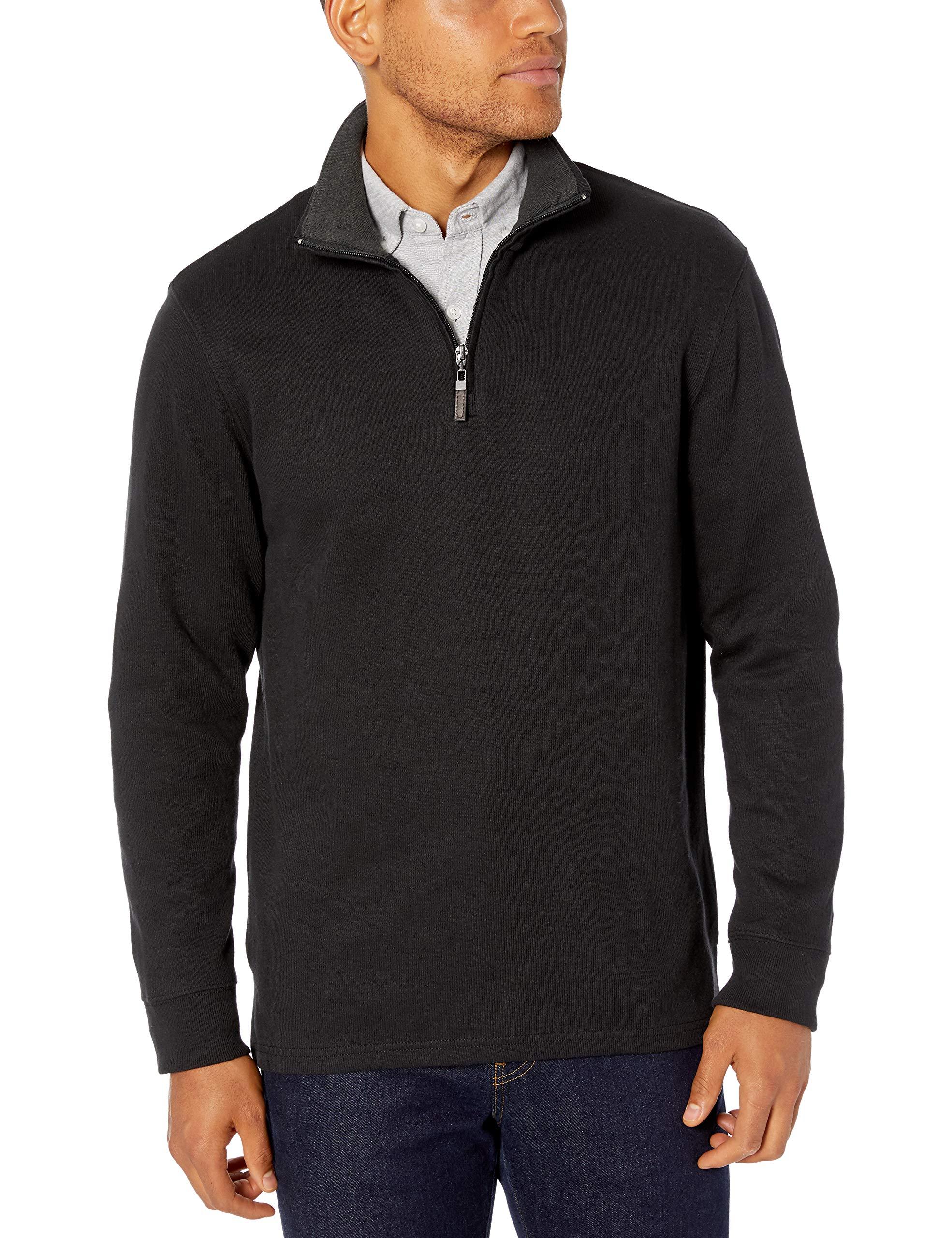 Amazon Essentials Longsleeve Quarterzip French Rib Sweater in Black for Men Lyst