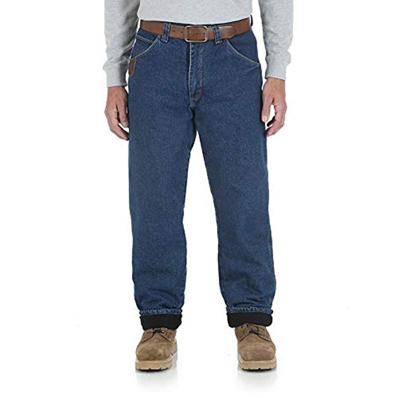 wrangler riggs fleece lined jeans