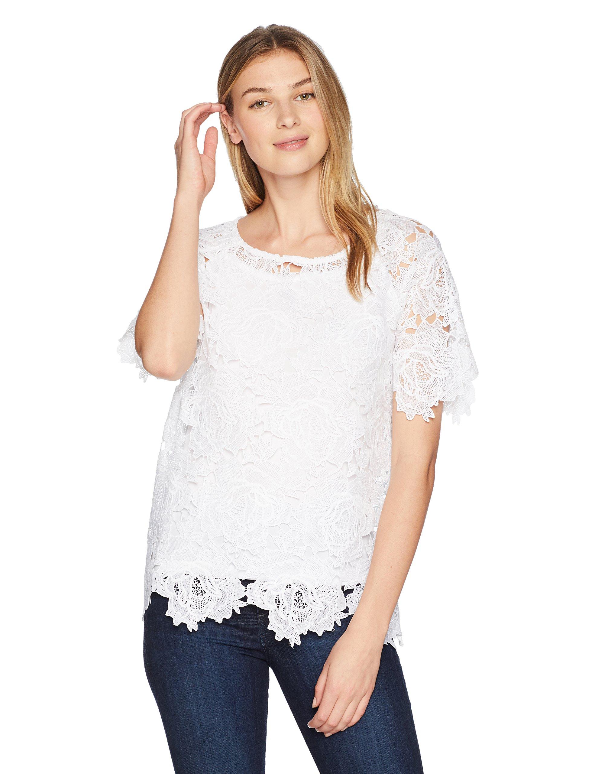 m&s white lace top