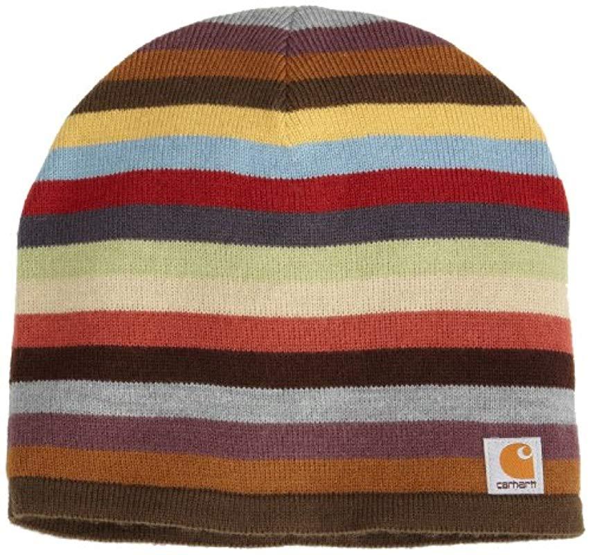 Carhartt Fleece Striped Knit Hat | Lyst