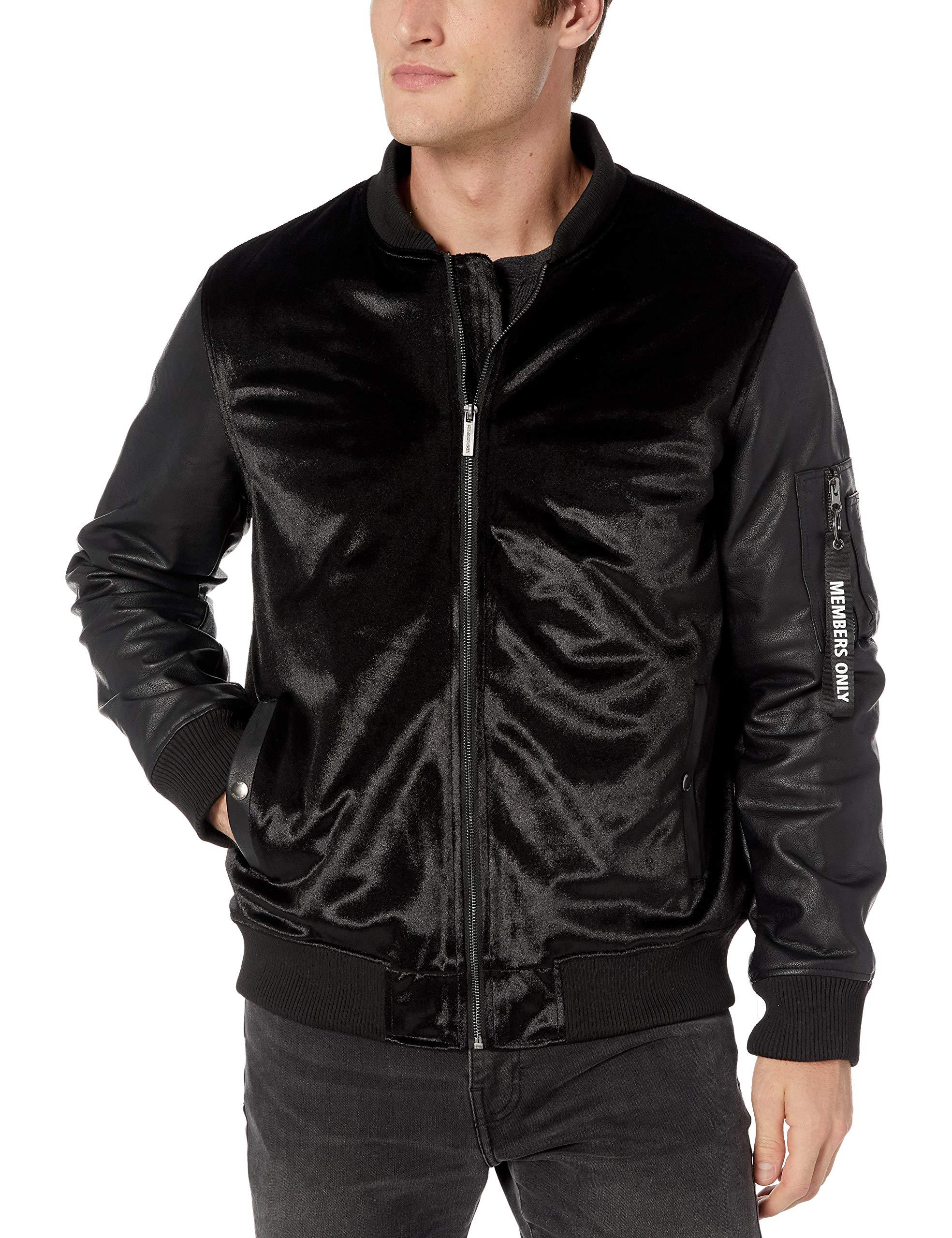 Members Only Velvet Bomber Jacket in Black for Men Lyst
