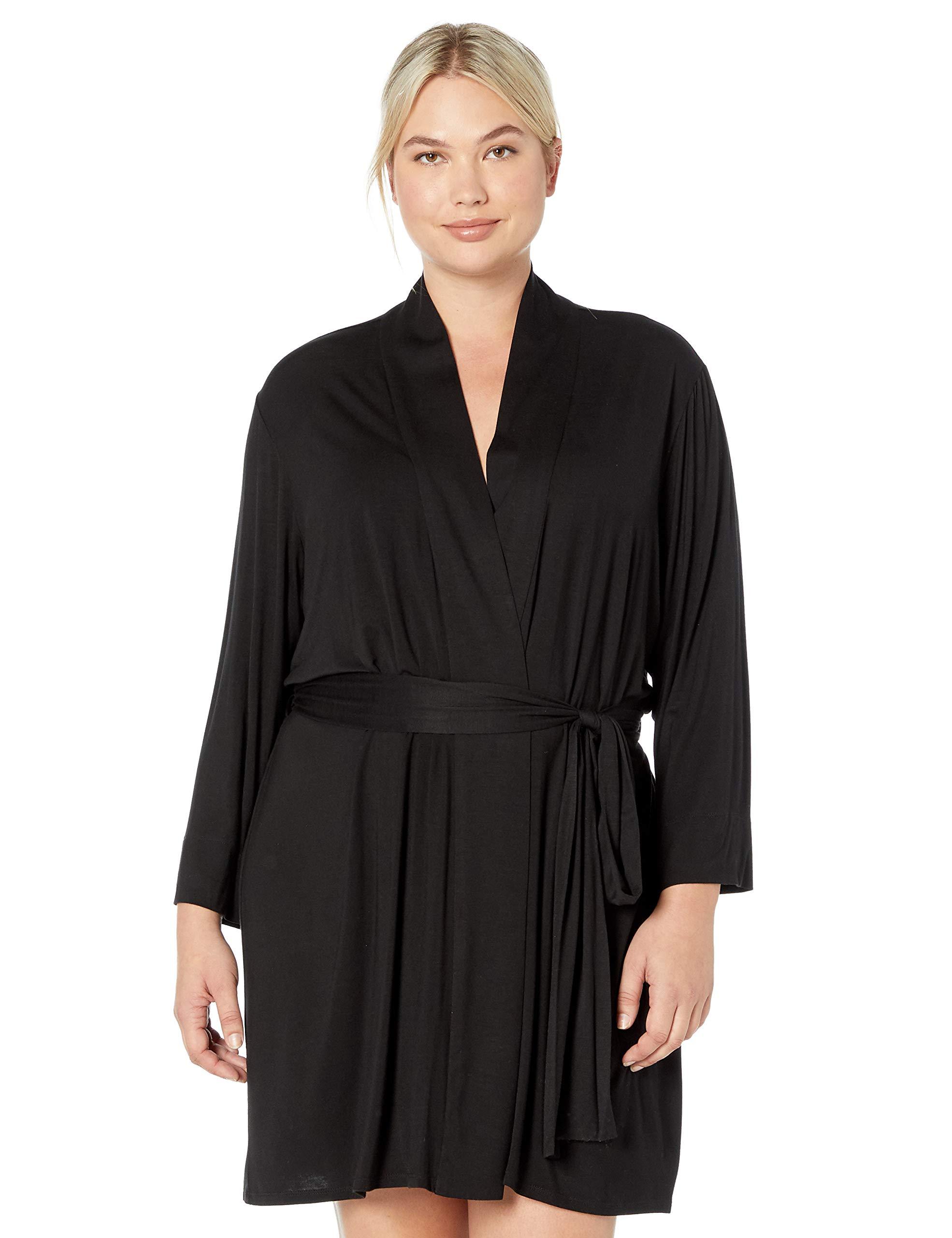 Natori Synthetic Plus Size Feathers Knit Robe in Black - Save 10% - Lyst
