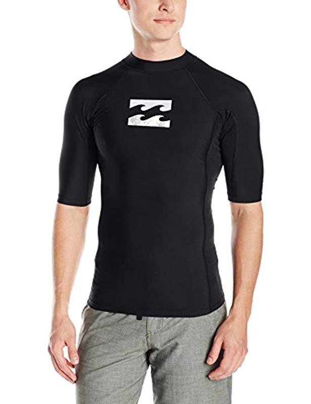 Billabong Performance Fit Short Sleeve Rashguard in Black for Men Lyst
