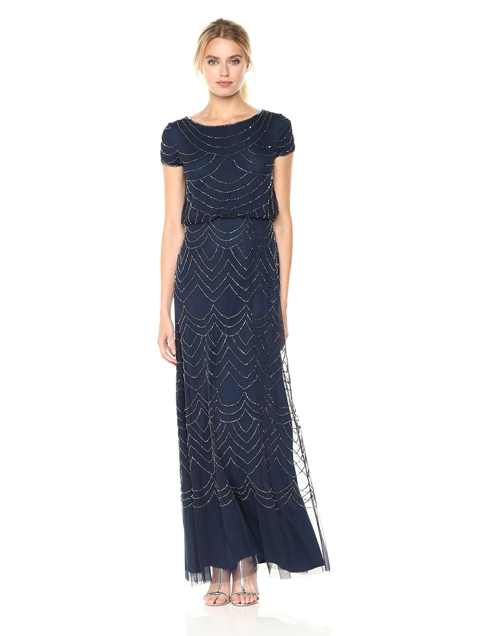 Adrianna Papell Beaded Blouson Gown in Navy (Blue) - Save 55% - Lyst