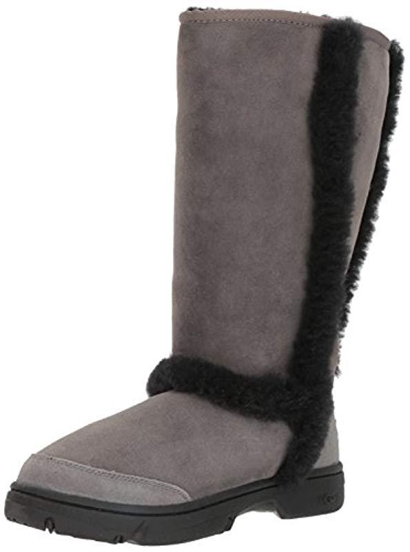 UGG Rubber Sunburst Tall Fashion Boot in Grey/Black (Black) - Lyst