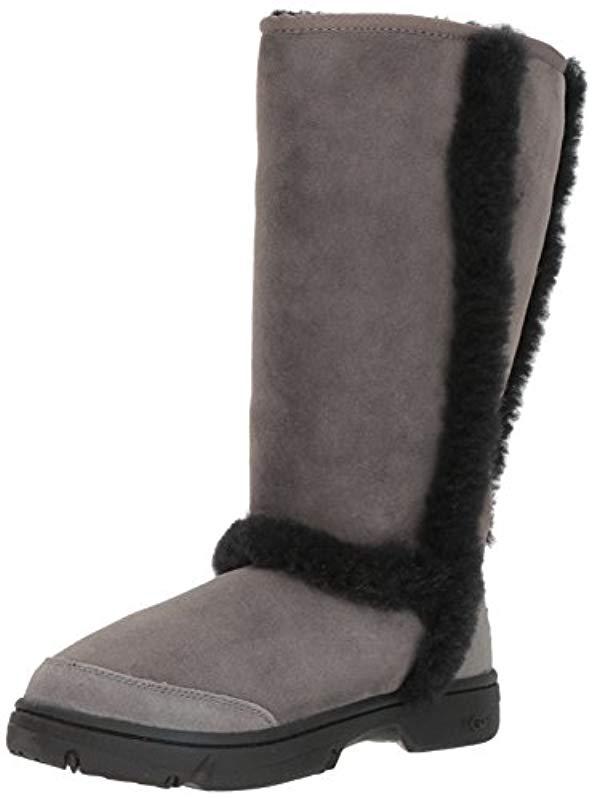 gray and black uggs