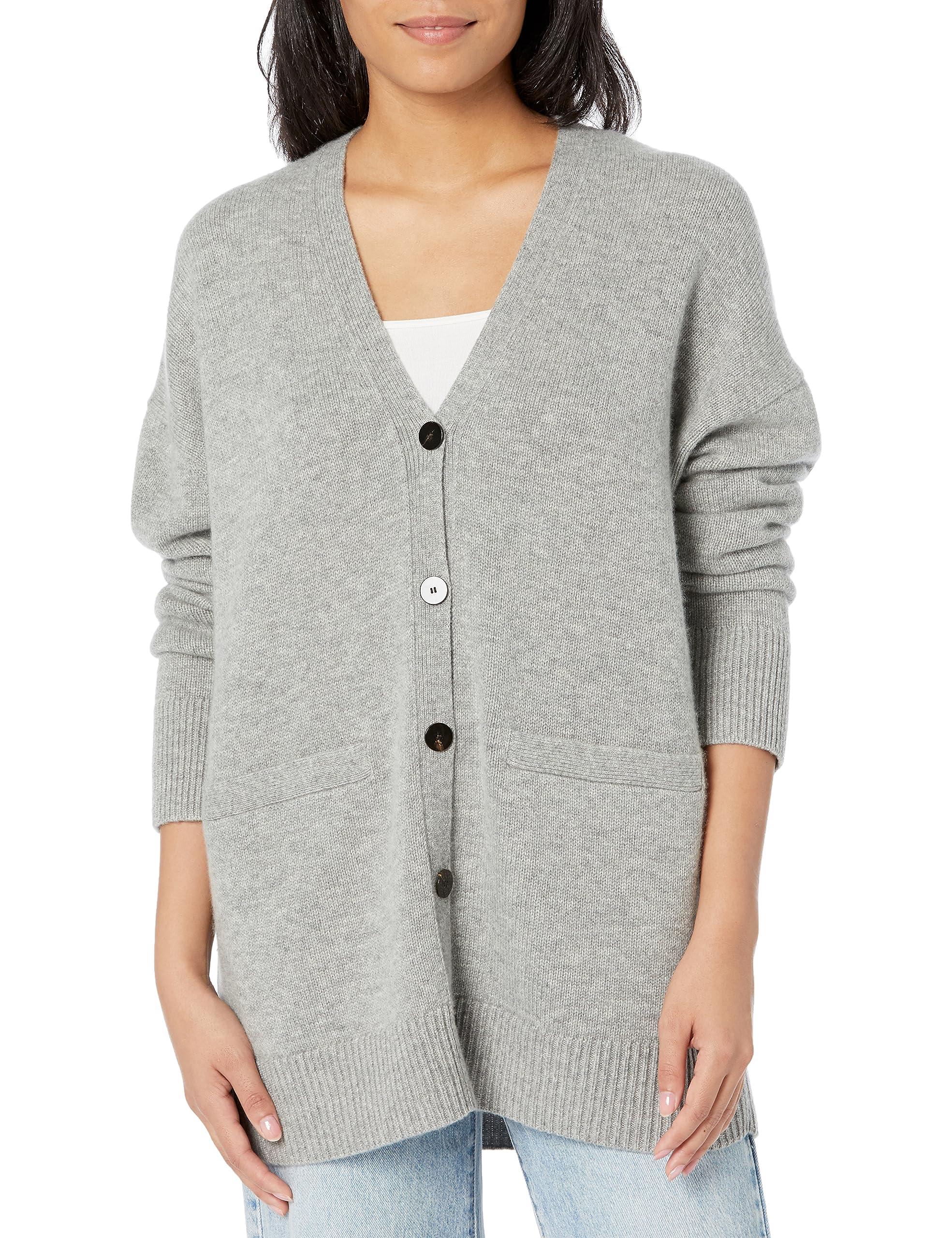 Theory Boxy Oversized Cardigan in Gray | Lyst