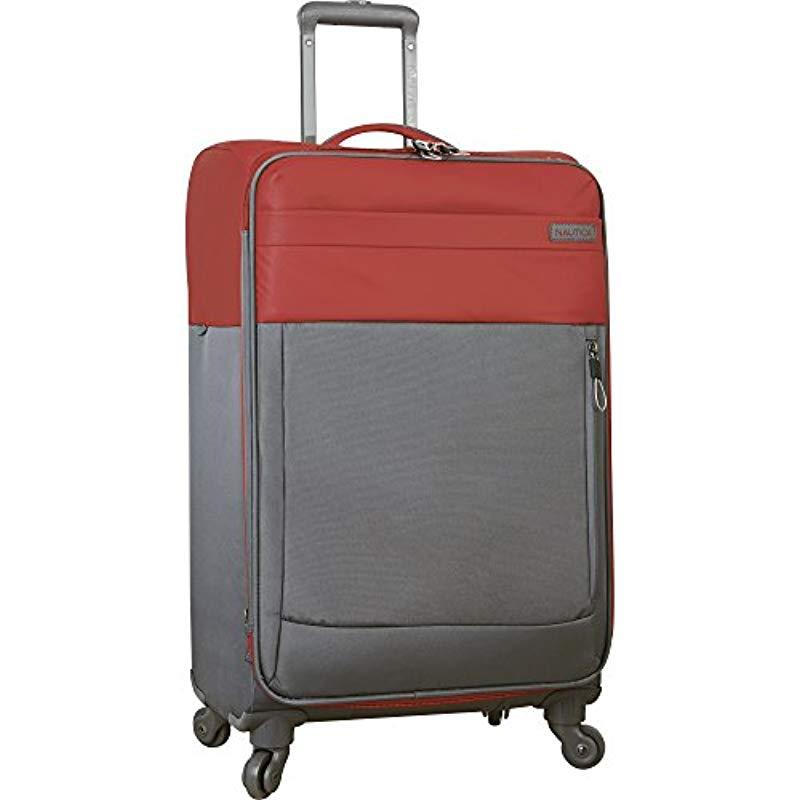 Nautica Synthetic Carryon Expandable Spinner Luggage in Red Save 28