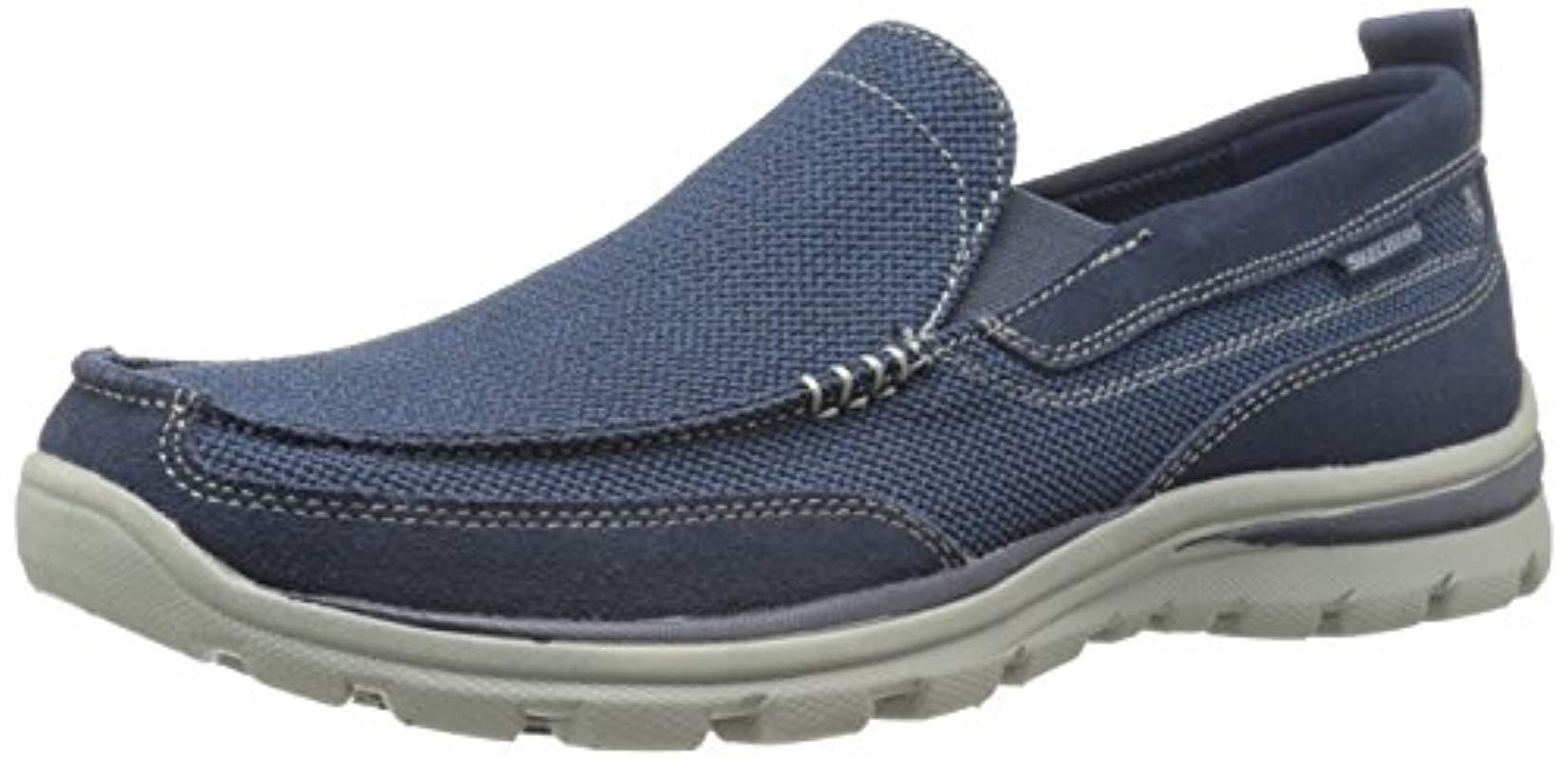 Skechers Leather Superior Milford Loafers In Blue For Men Lyst | My XXX ...