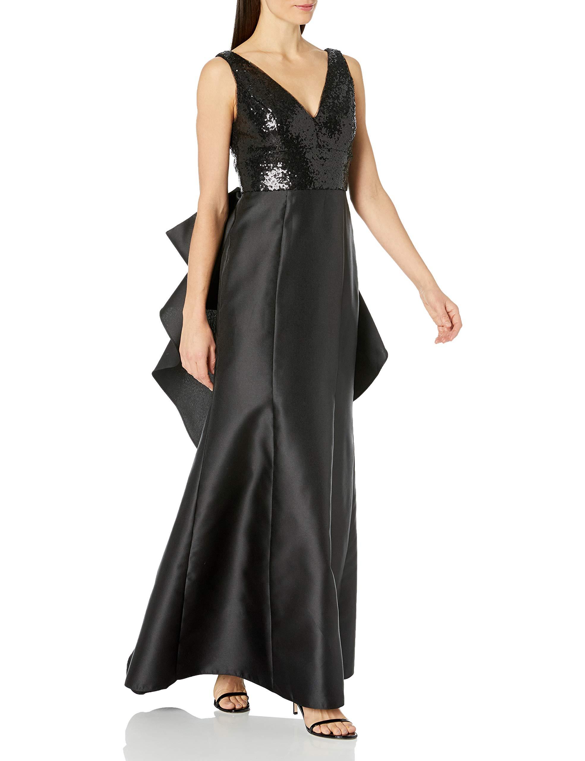 Adrianna Papell Sequin Mikado Gown in Black - Lyst