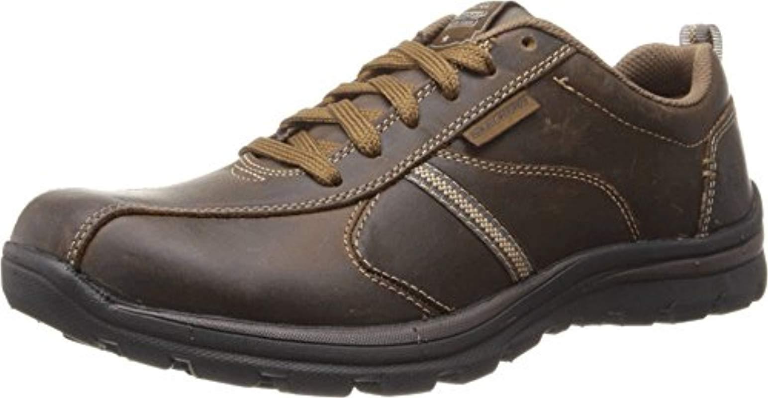 Skechers Leather Relaxed Fit Superior - Levoy in Dark Brown (Brown) for ...