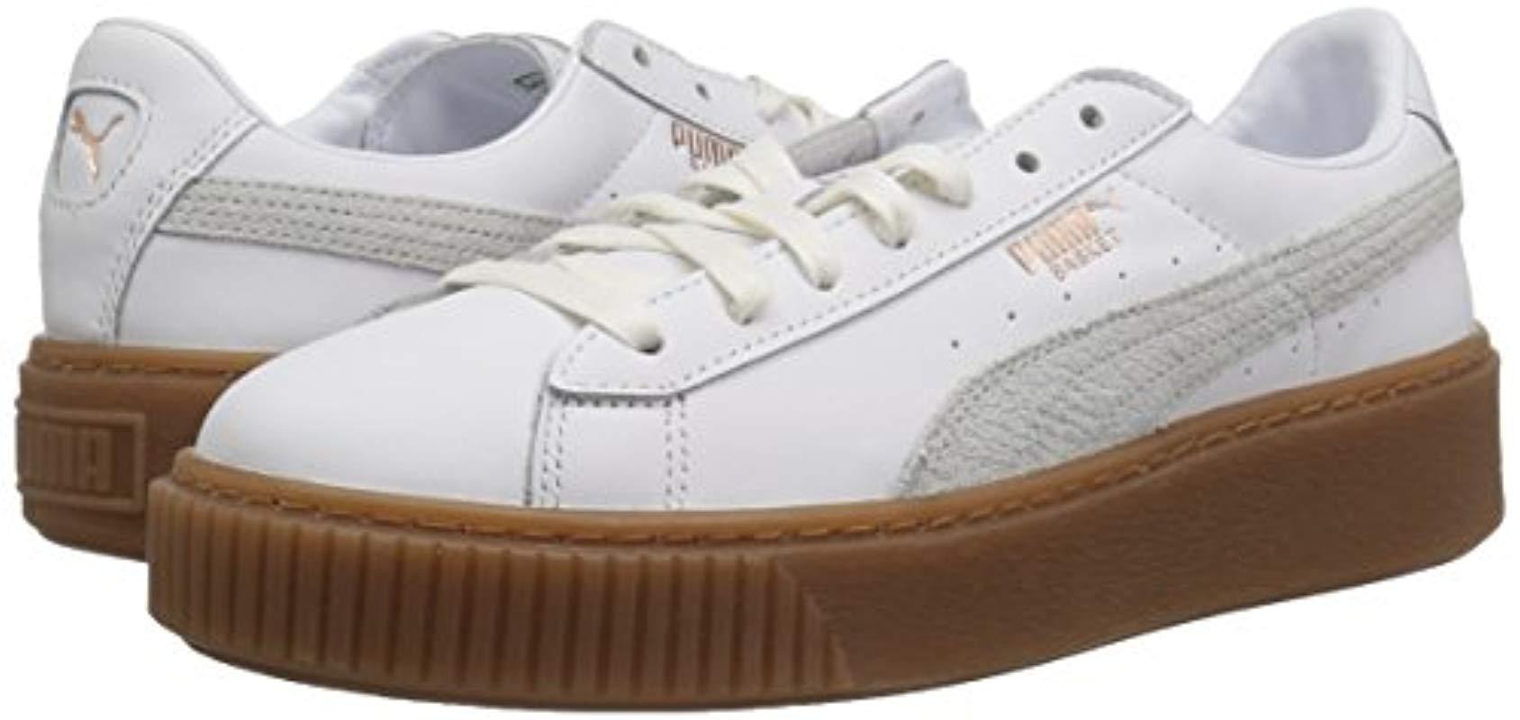 puma basket platform euphoria white