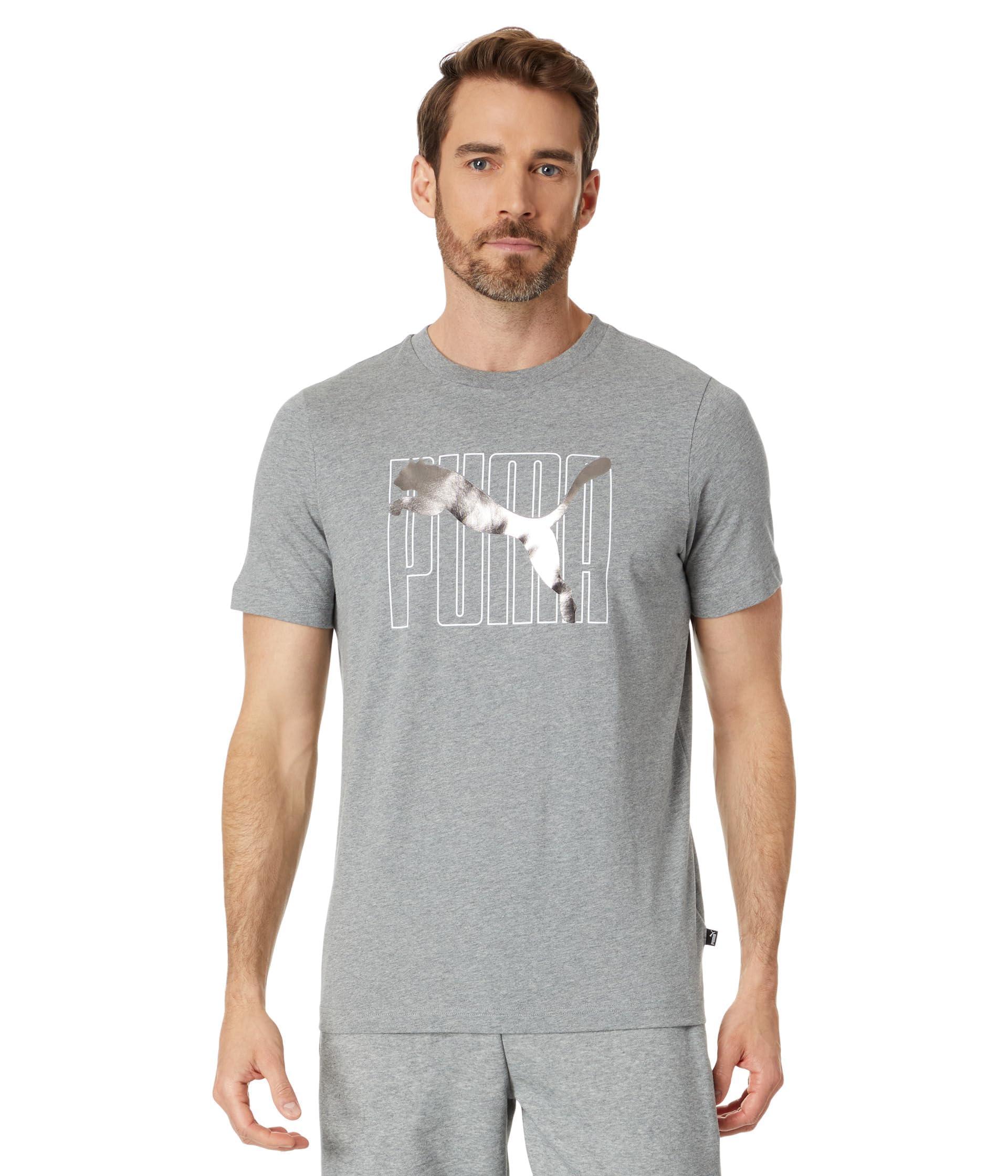 PUMA Essentials+ Logo Lab | Lyst Holiday Tee Short Sleeve Men for in Gray