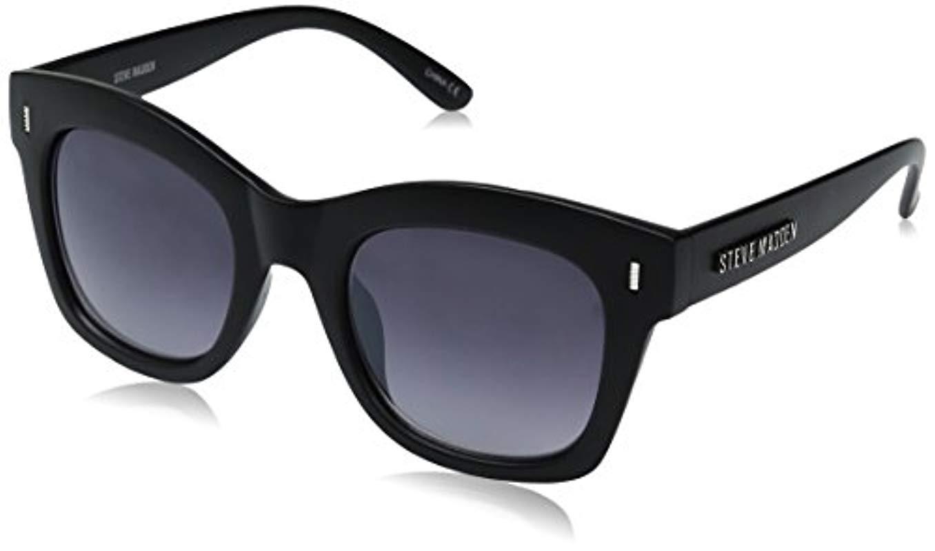 Lyst Steve Madden Olivia Retro Square Sm863141 Square Sunglasses in Black