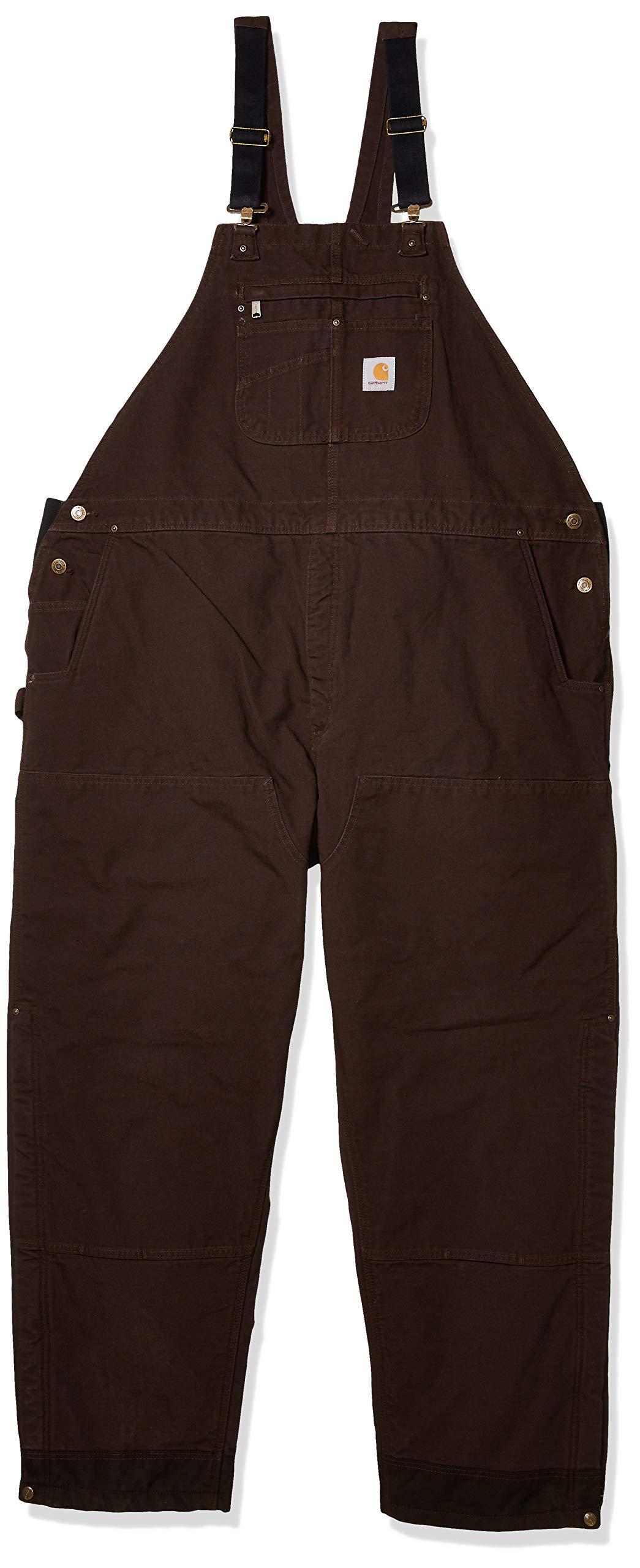 Carhartt Cotton Loose Fit Washed Duck Insulated Bib Overall in Dark