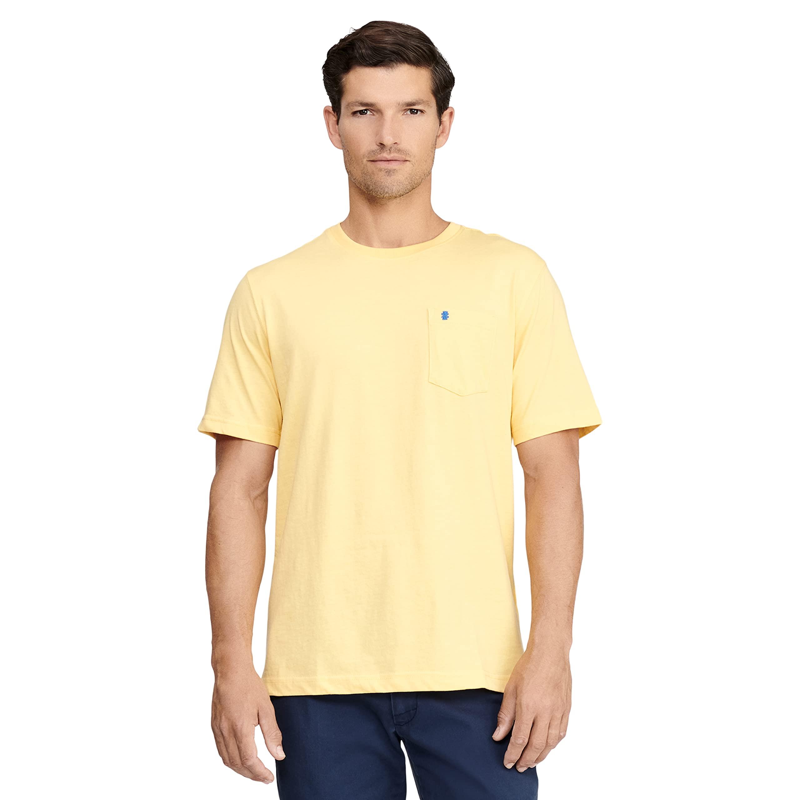 Izod Classic Saltwater Soft Wash Pocket Crew T-shirt in Yellow for Men ...