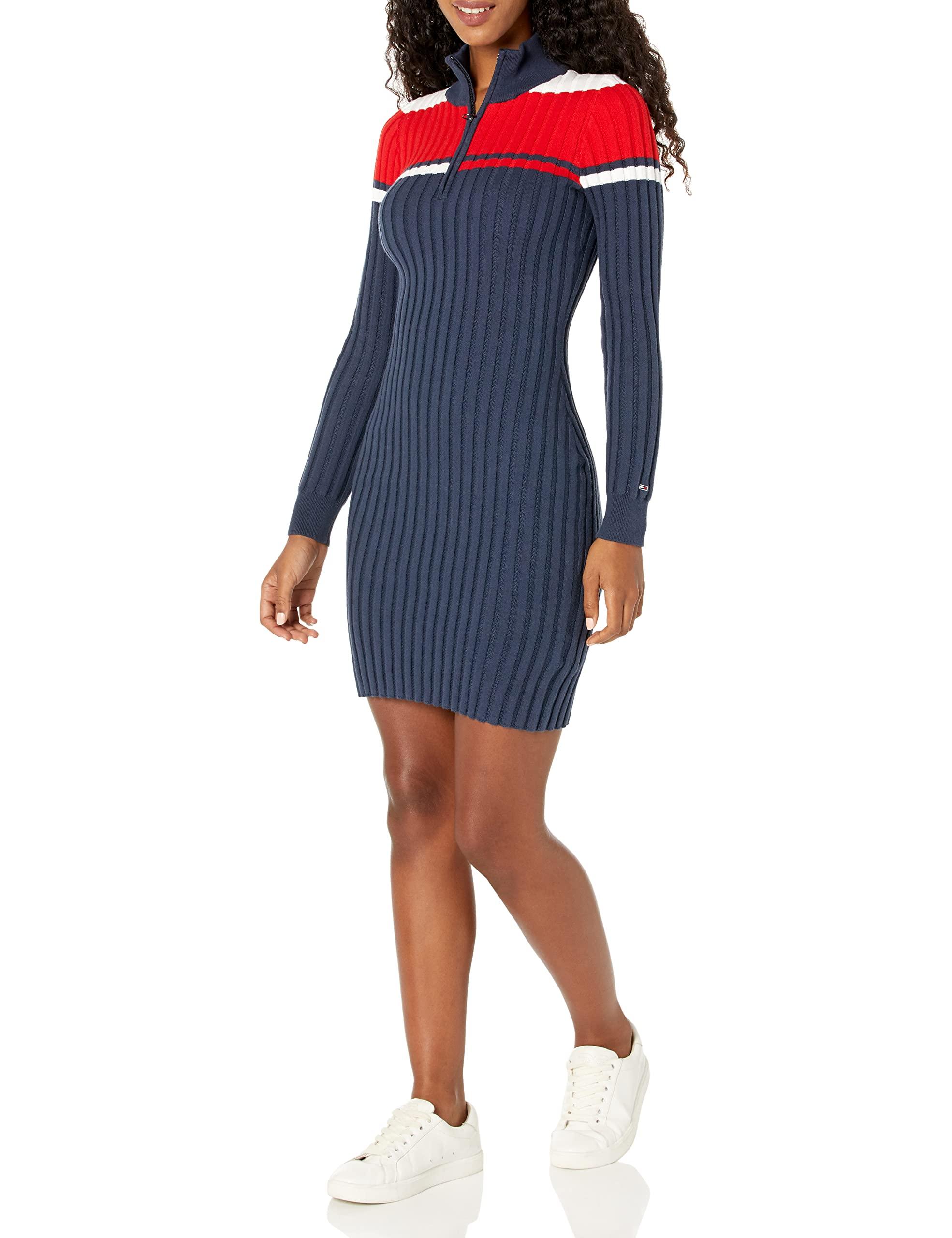 Tommy Hilfiger Adaptive Colorblock Sweater Dress With Elasic Waist in Blue  | Lyst