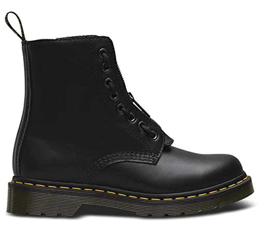 Dr. Martens Lace 1460 Pascal Frnt Zip Mid Calf Boot in Black Save 14