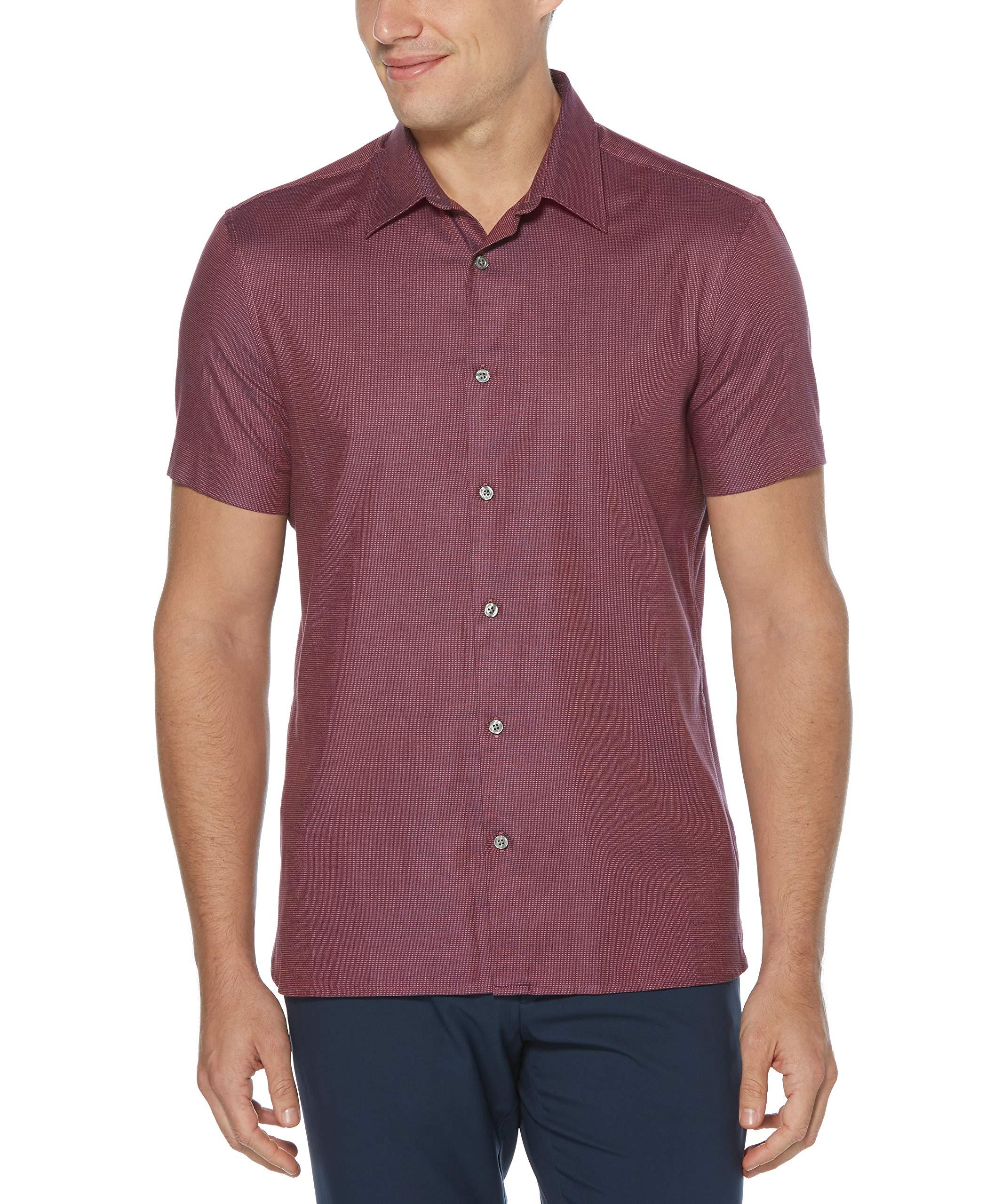 Perry Ellis Solid Textured Short Sleeve Buttondown Shirt for Men Lyst