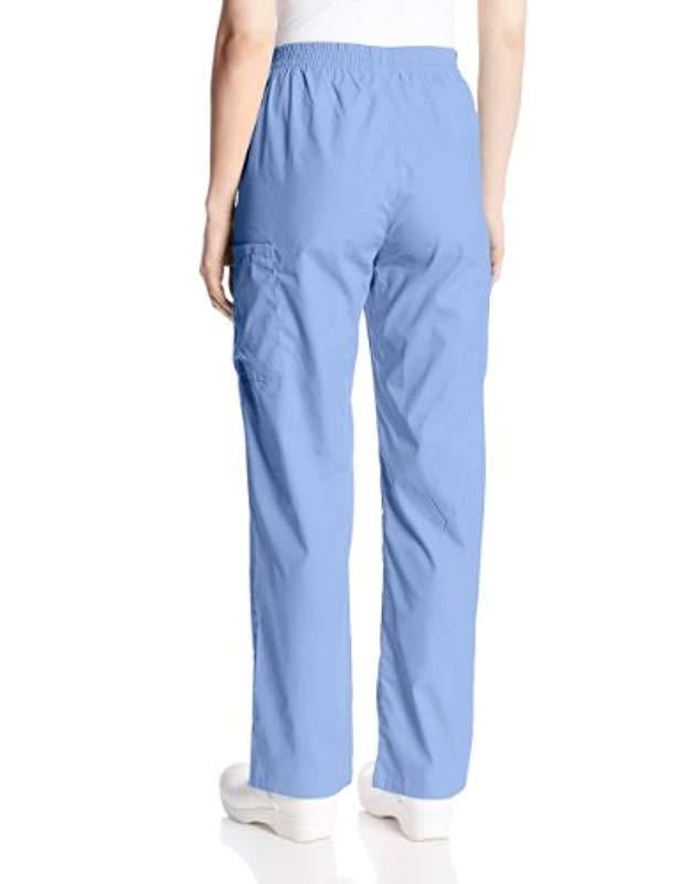 Signature Elastic Waist Scrubs Pant Ceil Blue Xx Large Tall