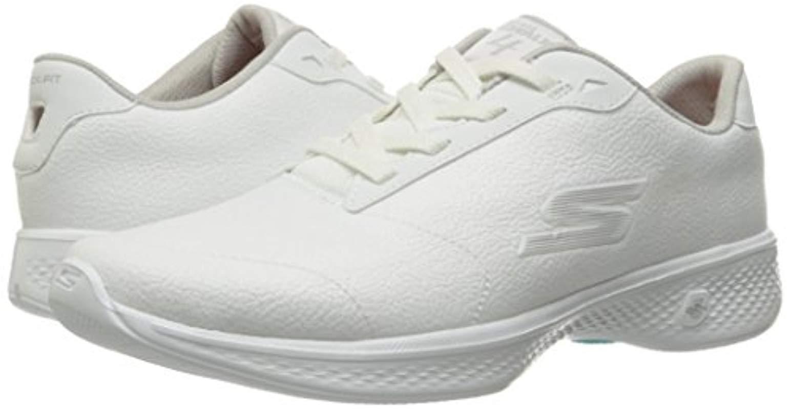 Skechers Leather Performance Go Walk 4 Premier Walking Shoe in White | Lyst