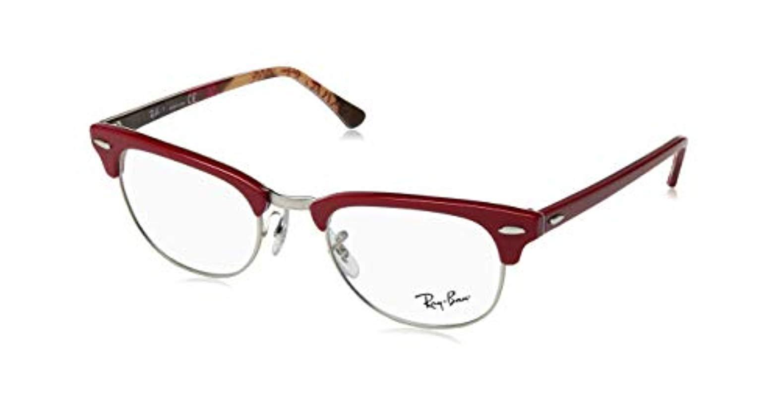 Ray Ban Rx5154 Clubmaster Square Eyeglass Frames In Red Lyst