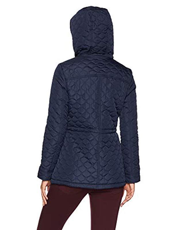 Tommy Hilfiger Diamond Quilt With Hood in Navy (Blue) - Lyst