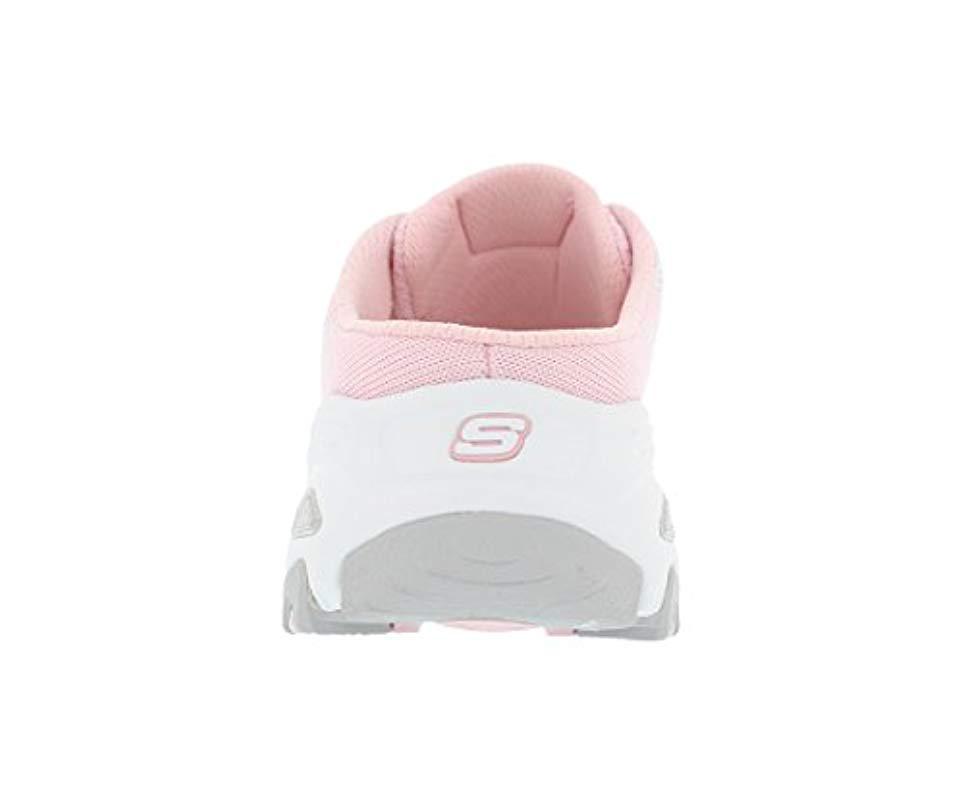 Skechers Sport D'lites Slip-on Mule Sneaker in Pink | Lyst