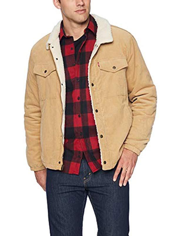 Levi's Corduroy Sherpa Lined Trucker Jacket Denim for Men Lyst