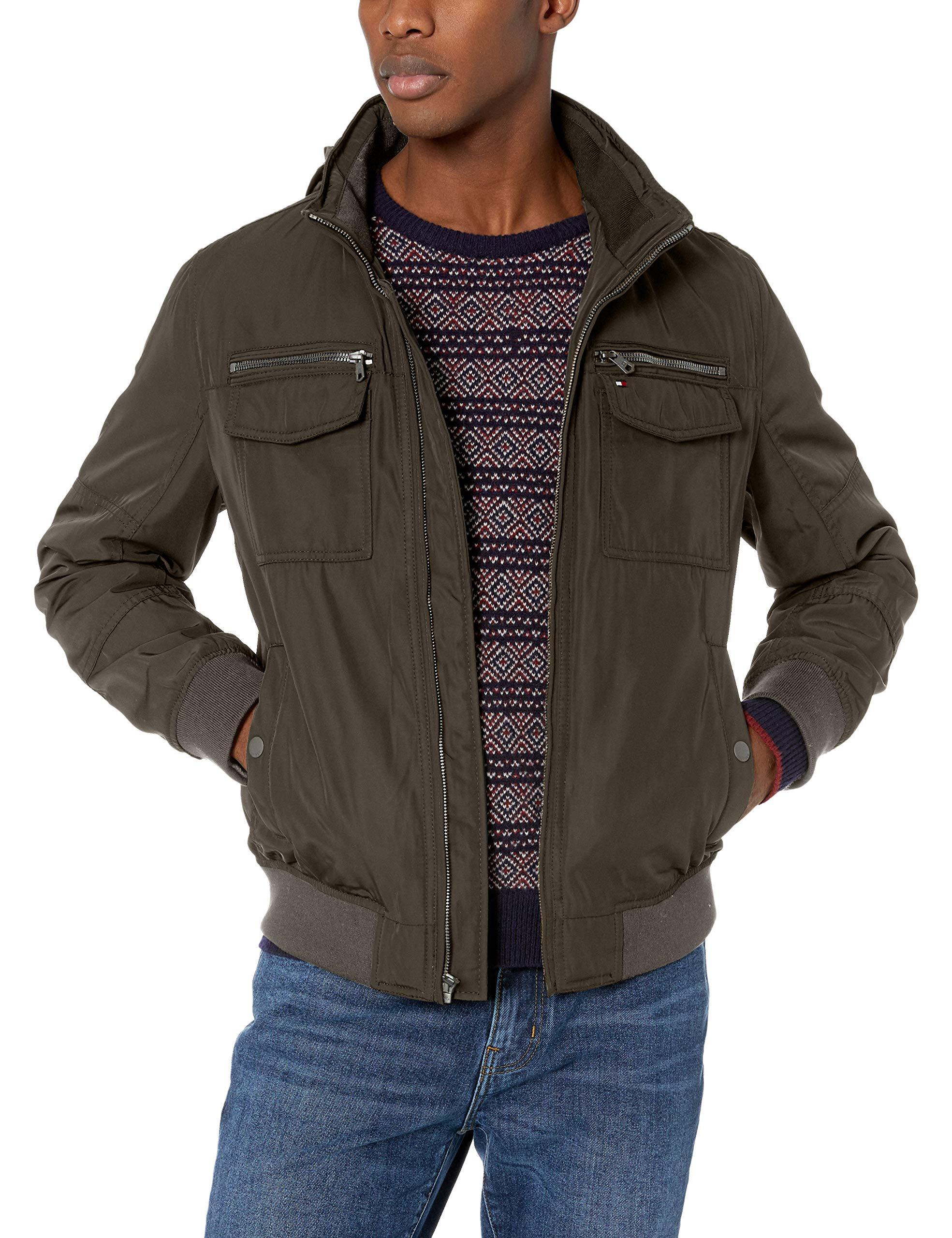 Tommy Hilfiger Water And Wind Resistant Performance Bomber Jacket in Green  for Men | Lyst