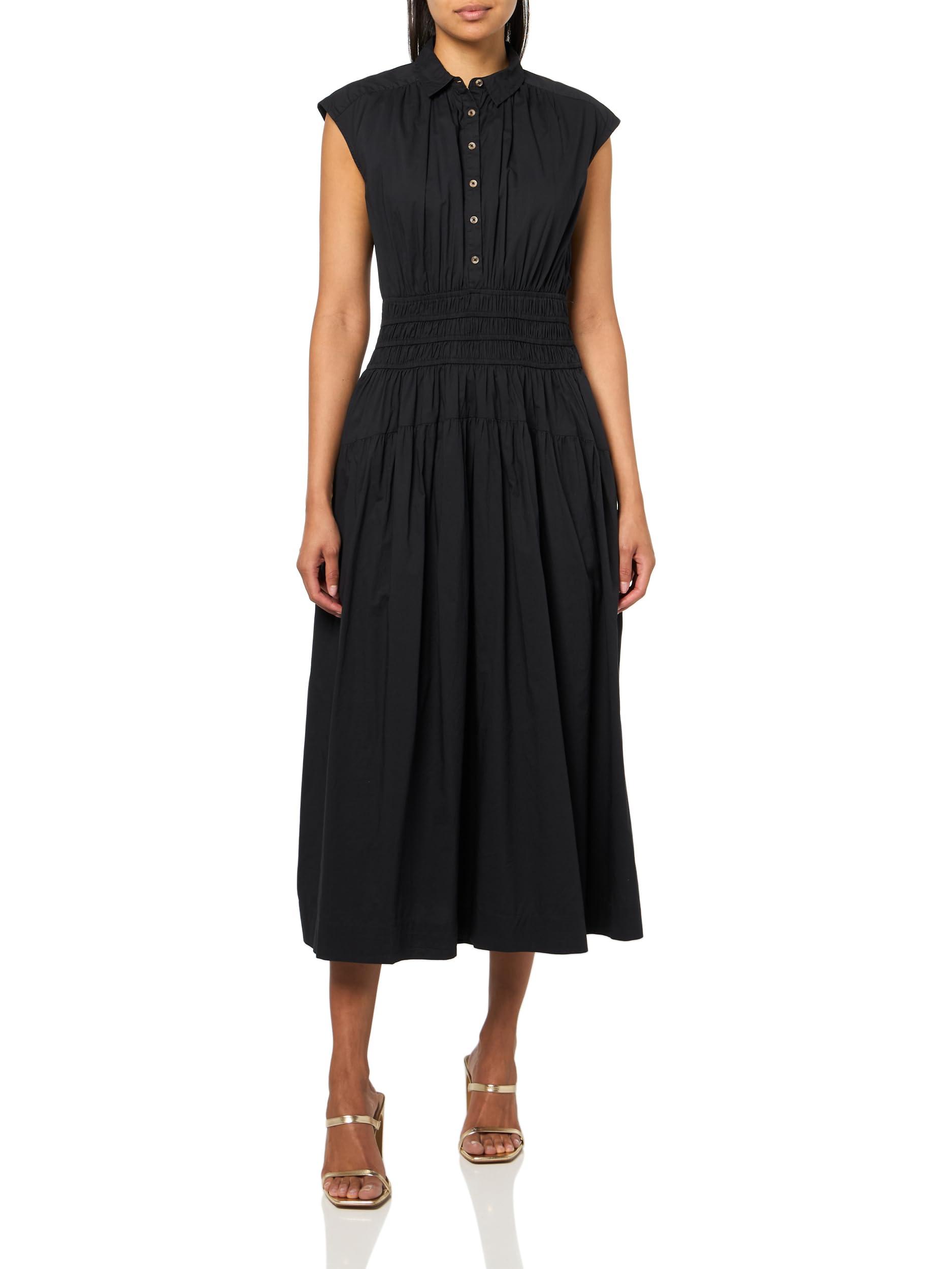 Amazon Vestido Plisado Negro Desigual Ropa Vestidos Desigual En