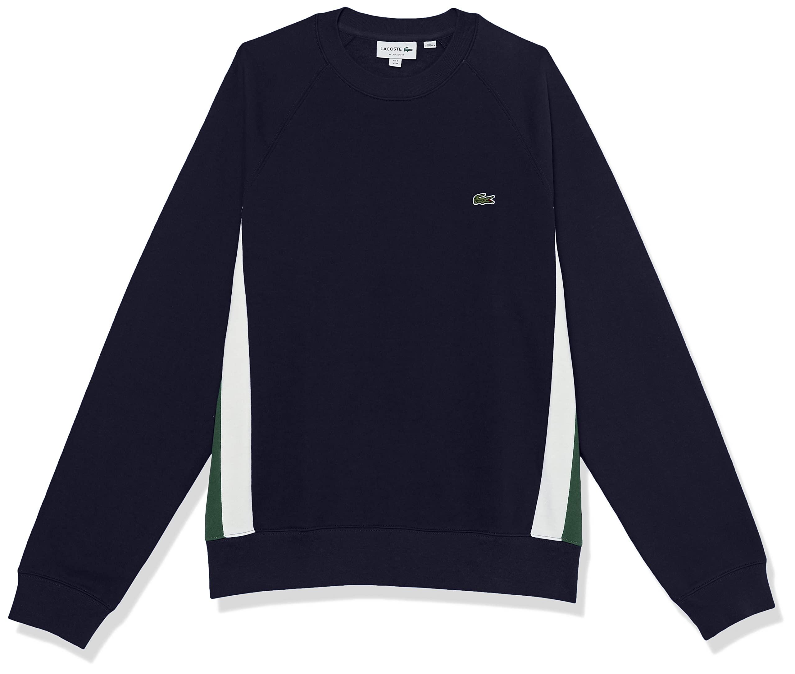 Lacoste Long Sleeve Relaxed Fit Colorblocked Crewneck Sweatshirt in Blue  for Men | Lyst