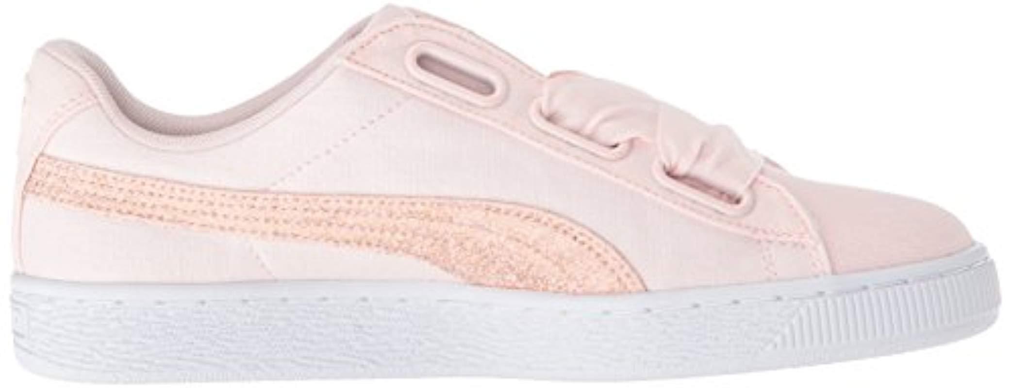 puma basket heart white rose gold