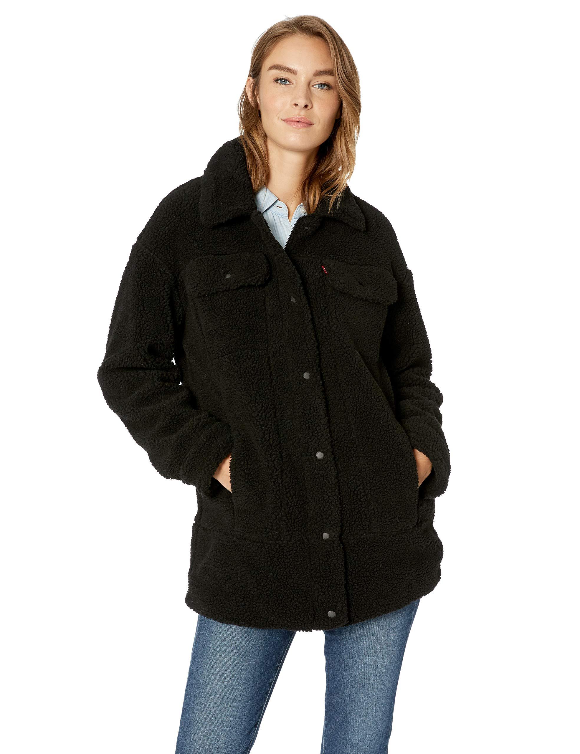 Levi's Women's Oversized Long Sherpa Trucker Jacket Hot Sale, SAVE 52% -  