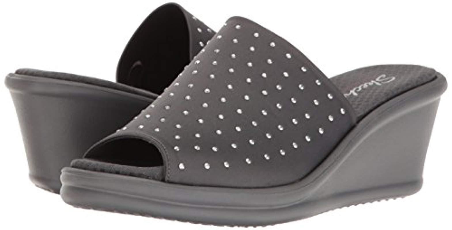 Skechers Cali Rumblers Silky Smooth Wedge Sandal in Gray | Lyst