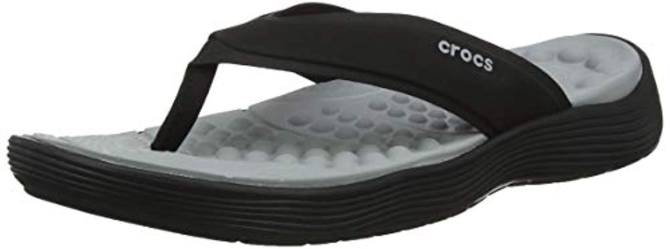 Crocs™ Reviva Womens Flip Flop Sandals in Black | Lyst