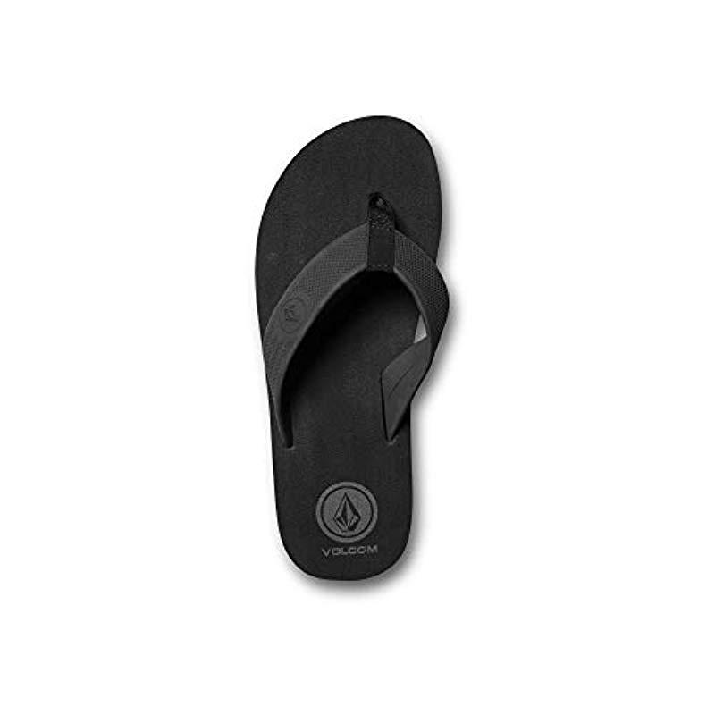 volcom black flip flops