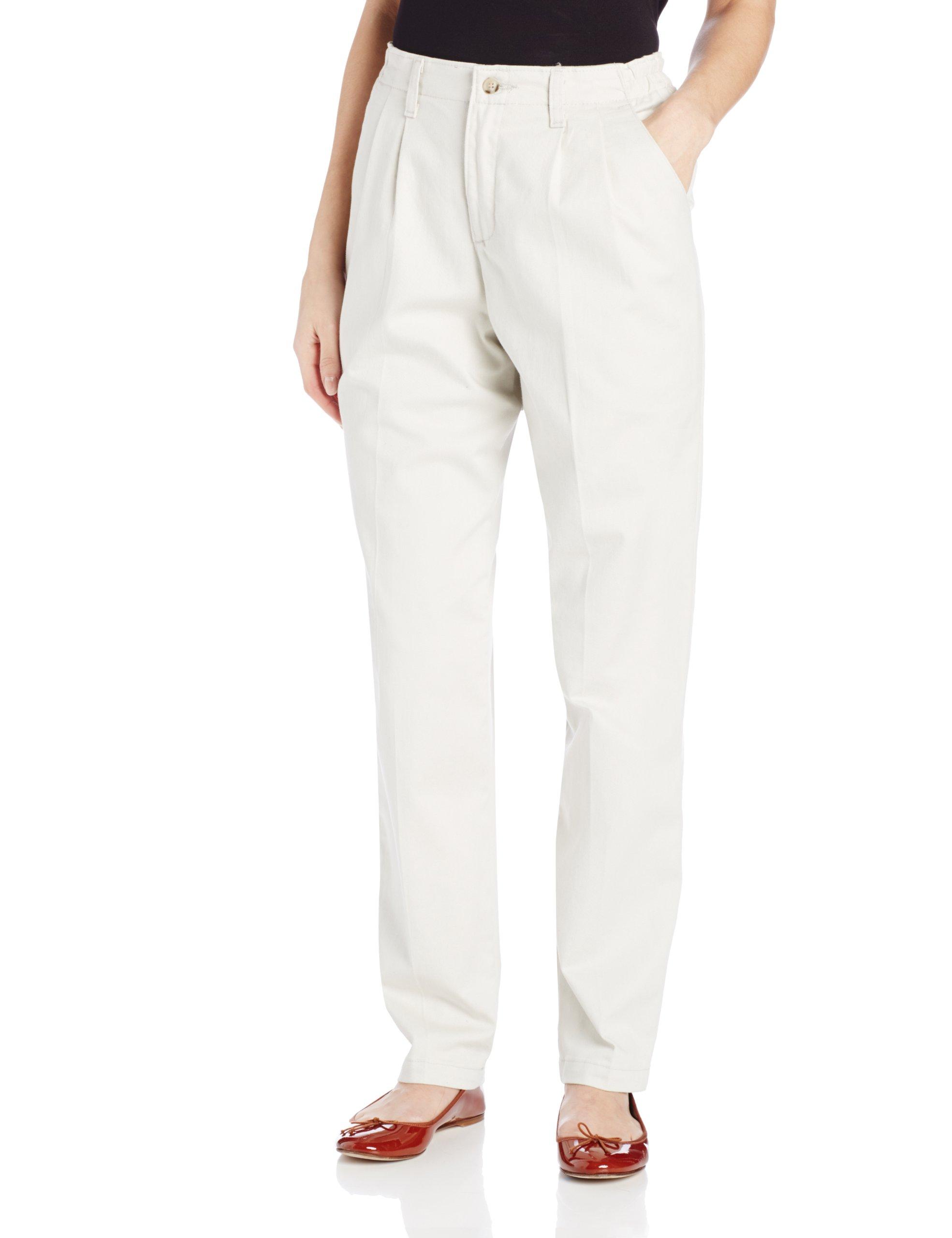 Lee Jeans Petite Relaxed Fit Side Elastic Pleated Pant in White - Save ...