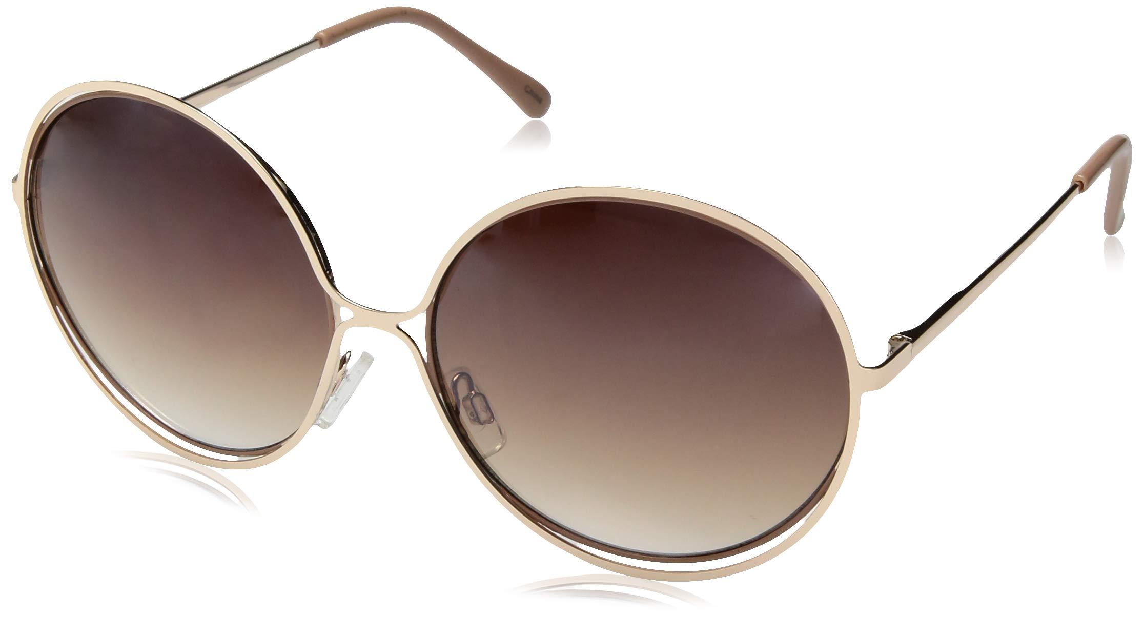 Laundry by Shelli Segal Ls224 Polarized Round Sunglasses in Gold