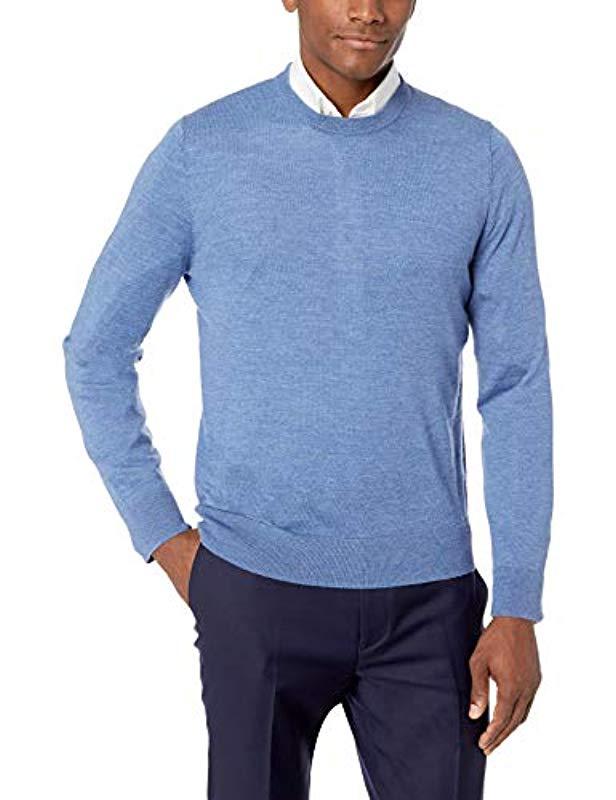 BUTTONED DOWN Mens Italian Merino Wool Lightweight Cashwool Crewneck Sweater Brand