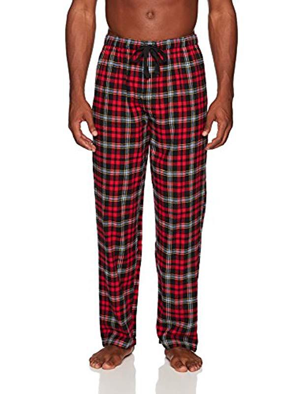 IZOD Mens Yarn-dye Flannel Pant and Microfleece Crew Top Pajama Set