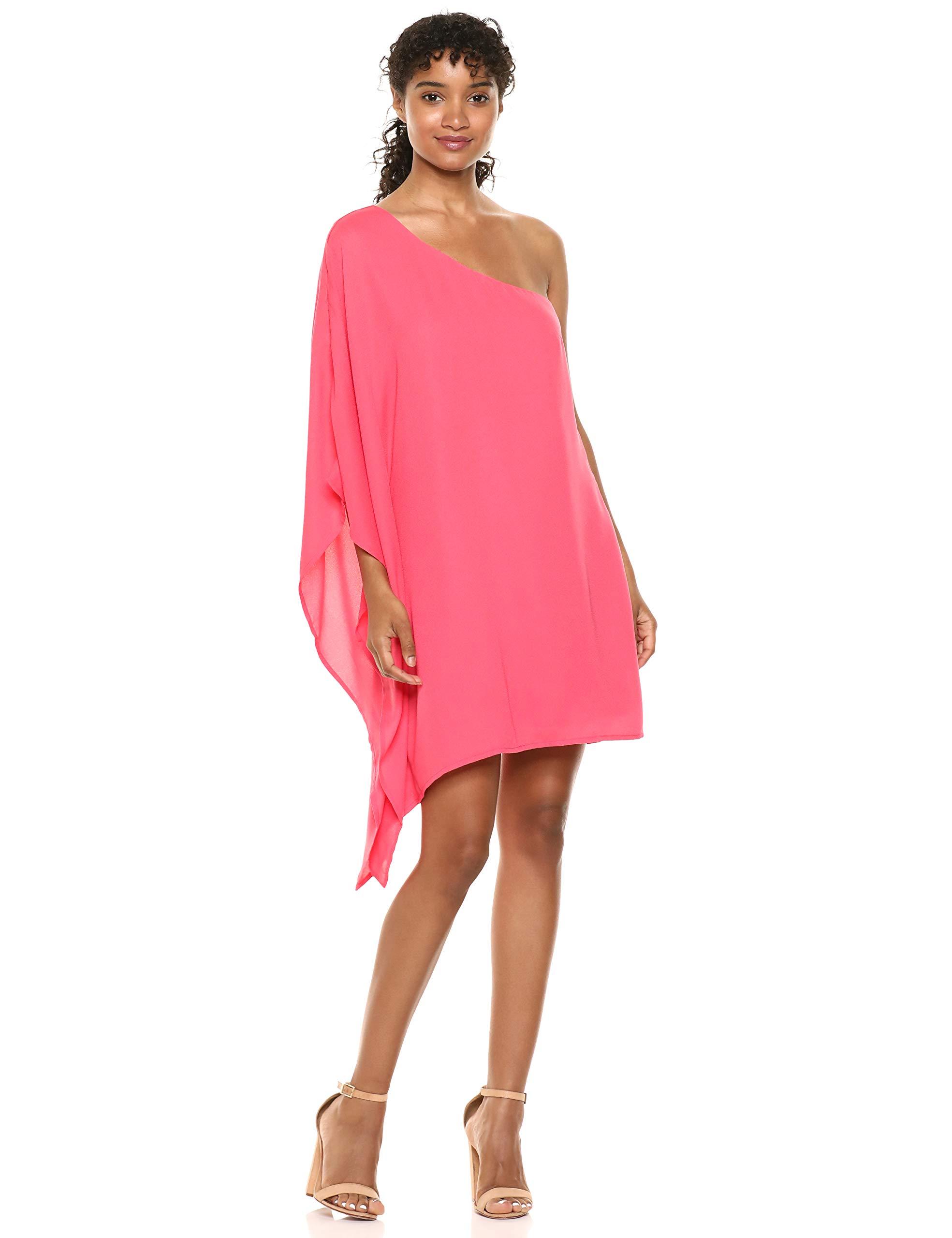 one shoulder dress with cape