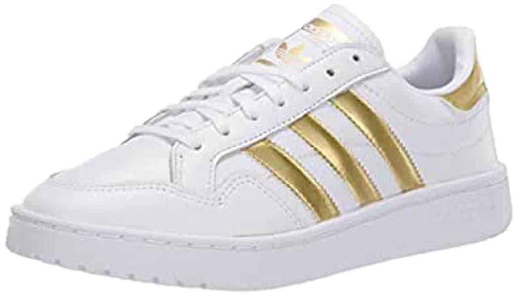 adidas team court white gold