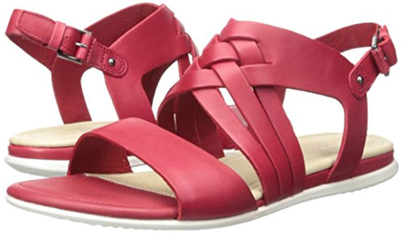 ecco red leather sandals